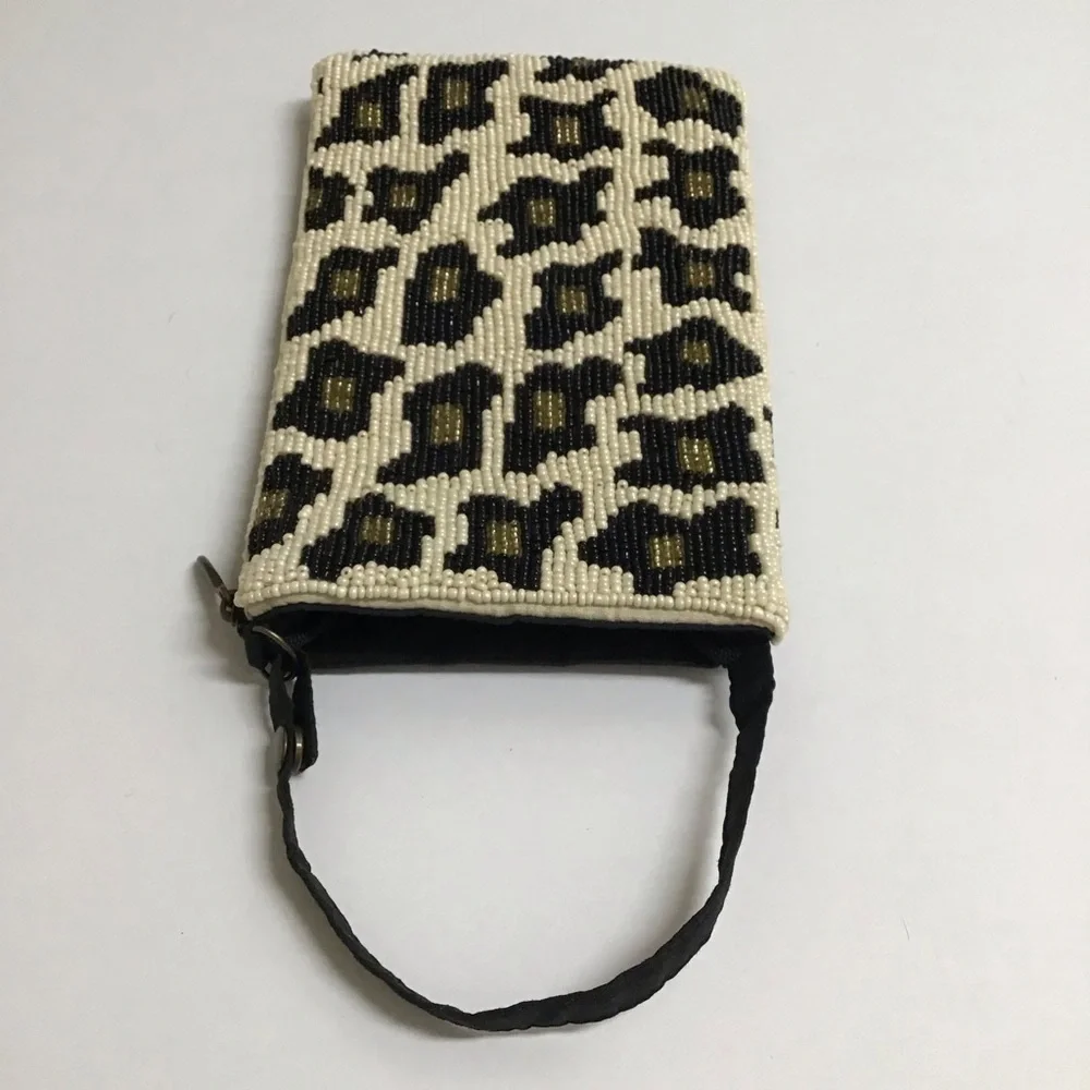 Beaded Leopard Crossbody Club Bag Wristlet Clutch Purse Wallet Bamboo Trading Co